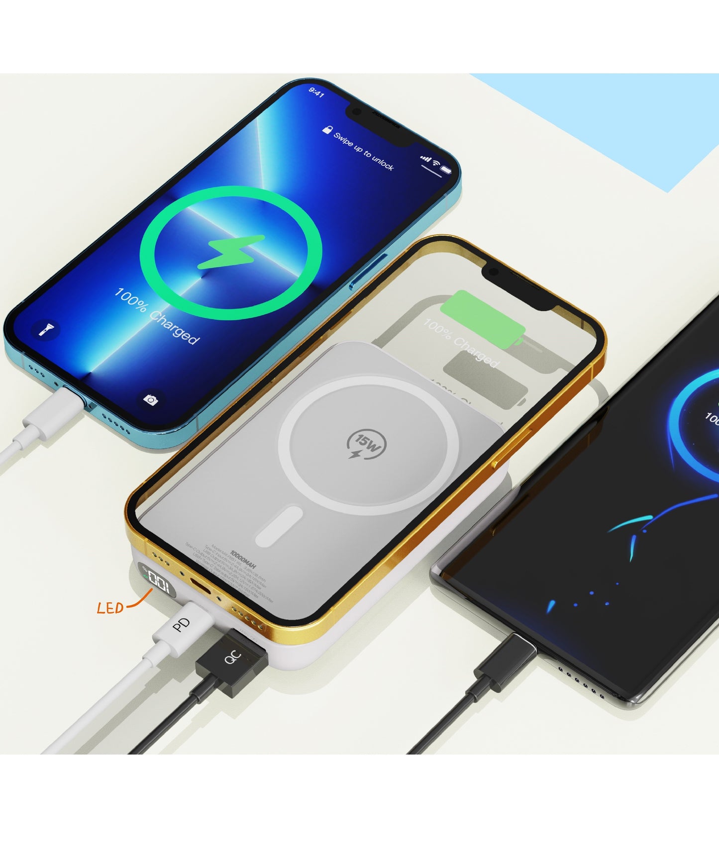 Cargador Inalámbrico Rapido Magsafe Portátil Wireless Moxom