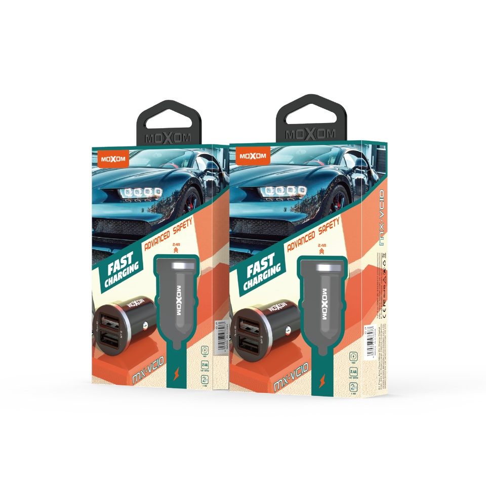 Cargador de Auto Telefóno Dual Usb Moxom Mx-vc10