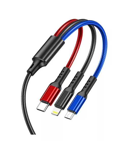 Cable 3 En 1 Lightning Tipo C Micro Usb Awei Cl-971