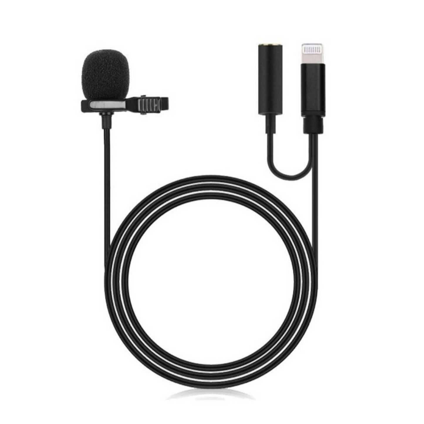Microfono Solapa Lavalier Lightning Adaptador 3.5mm JH-041-A