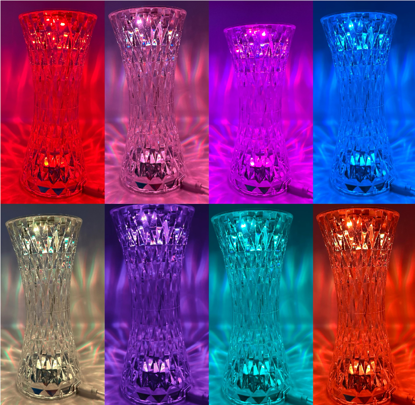 Lampara para mesa con luces LED RGB con control