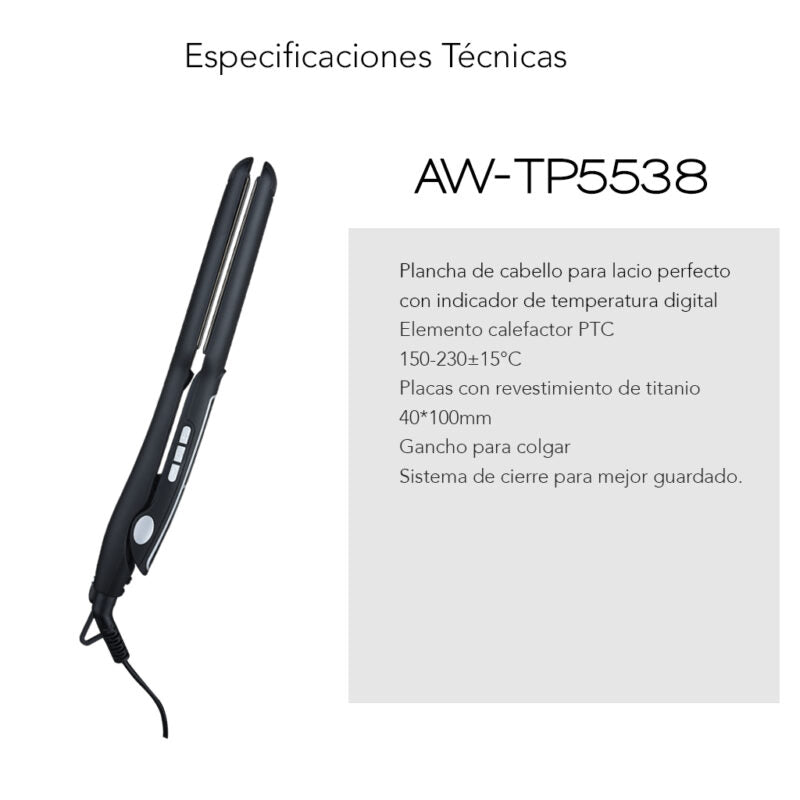 Plancha De Cabello Aiwa Aw-tp5538
