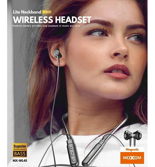 Audífonos Inalámbrico Moxom Mx-wl45 Lite Neckband Stereo