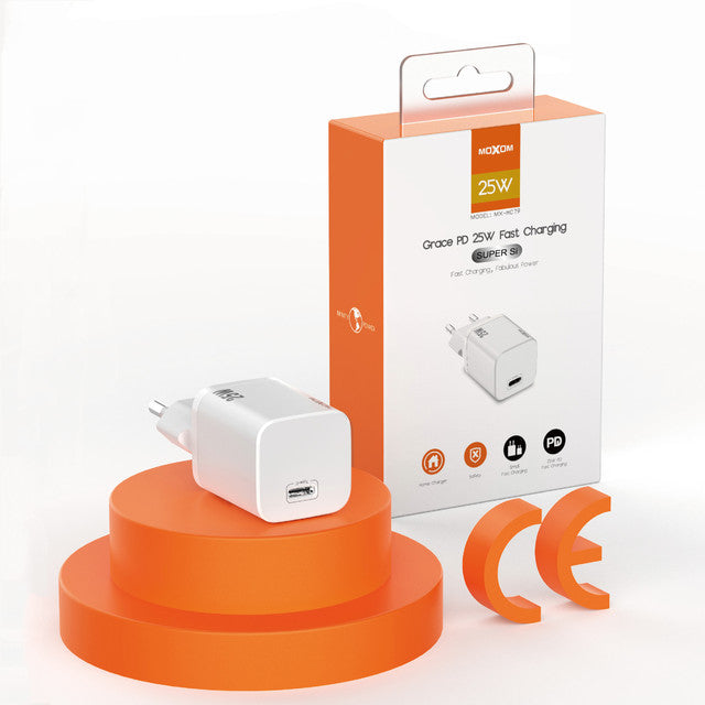 Adaptador De Pared Usb C Carga Rapida Moxom 25w