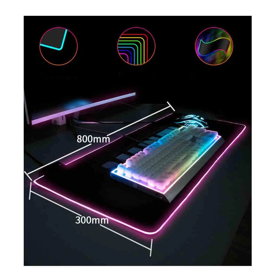 Mouse Pad Gamer Luz Rgb Glowing Cool