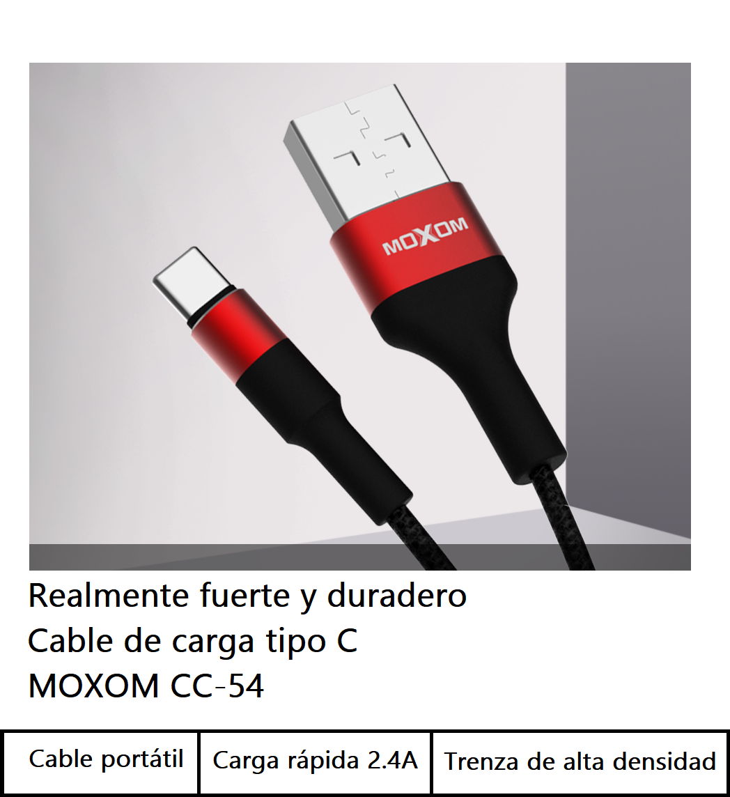 Cable Tipo C 2 Metros Moxom CC-54