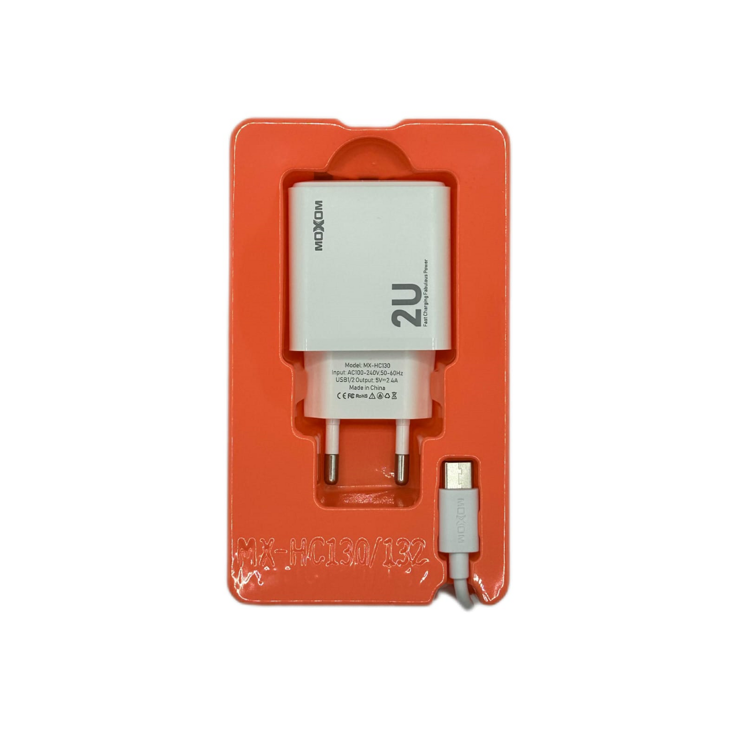 Cargador Doble Puerto Usb Tipo C Moxom