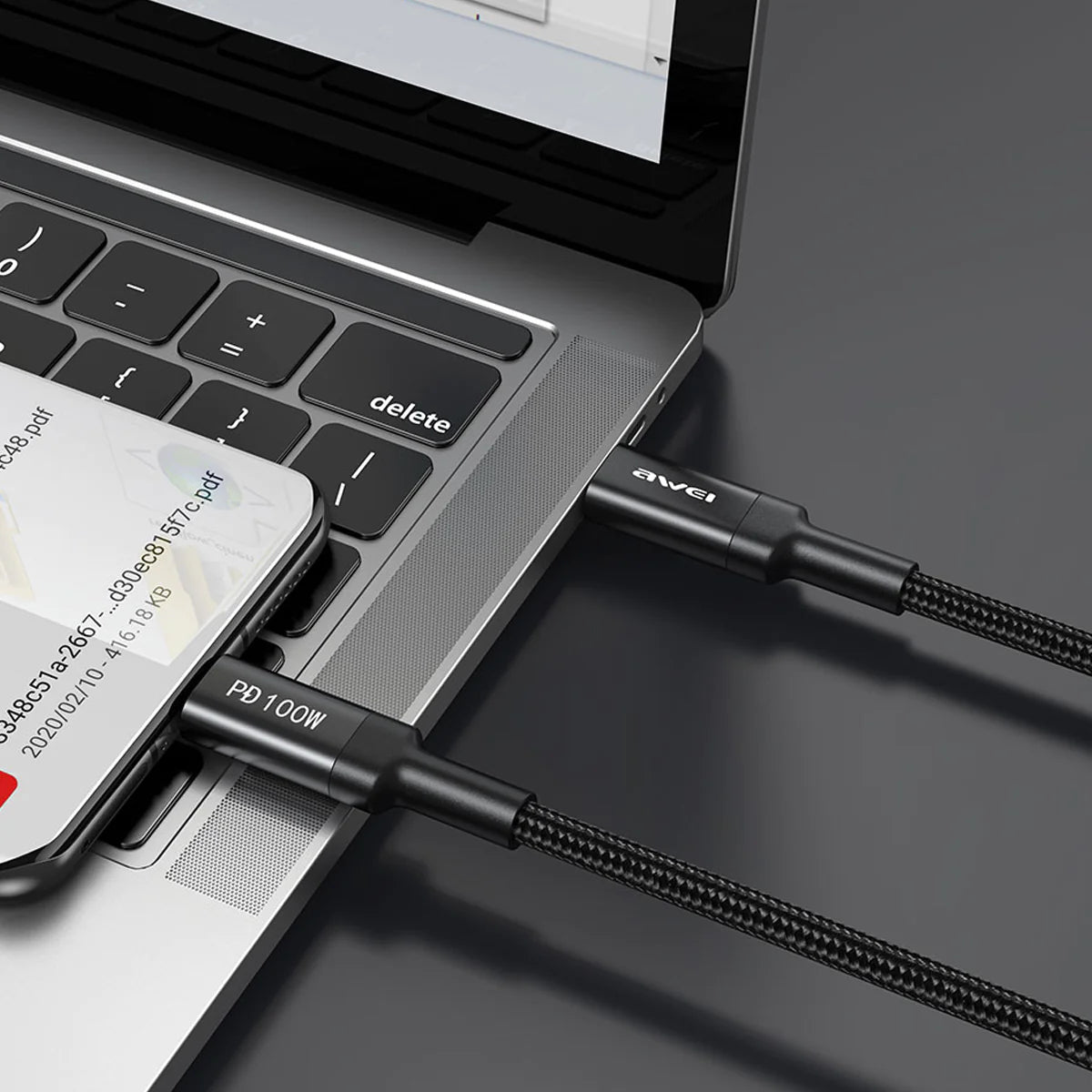 Cable Awei CL-117T Tipo C a C 100W