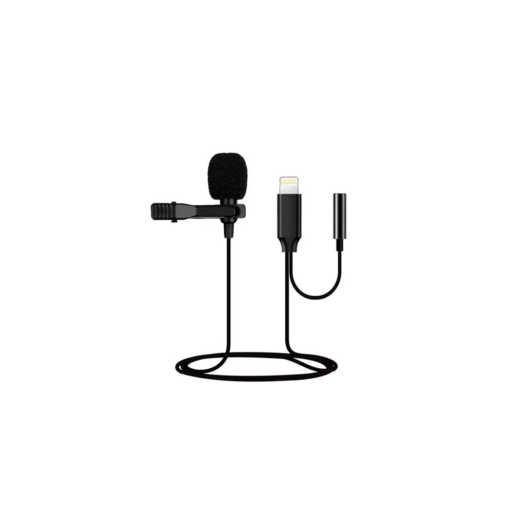Microfono Solapa Lavalier Lightning Adaptador 3.5mm JH-041-A