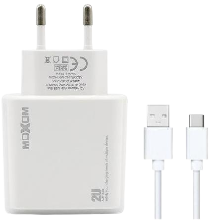 Cargador Rapido dual USB 2.4A Moxom MX-HC20