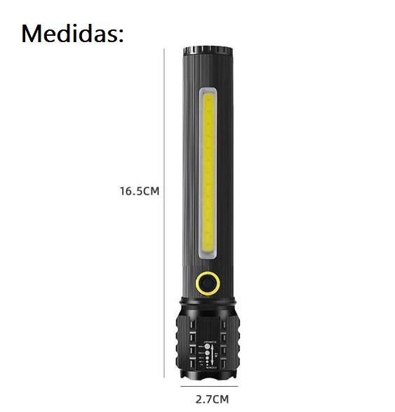 Linterna De Mano Recargable Led 10w Usb Irm-09073