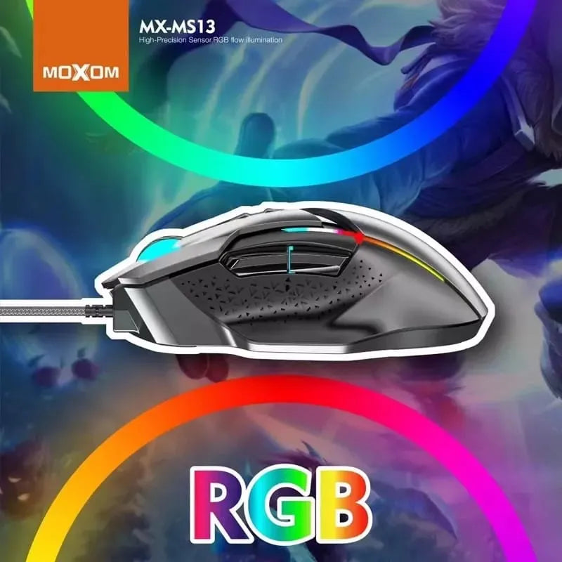 Mouse Gamer Luz Rgb Moxom Mx-ms13