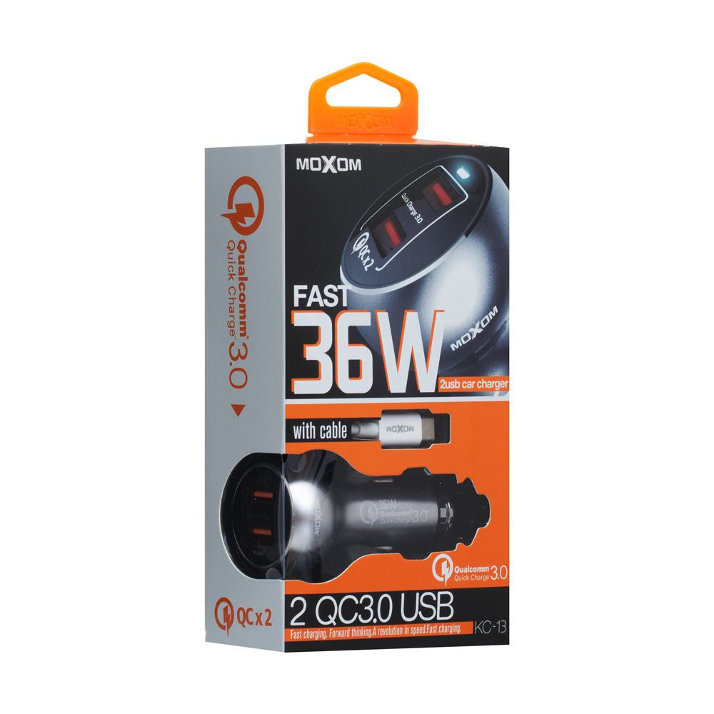 Cargador Para Auto Doble Usb Moxom Kc-13