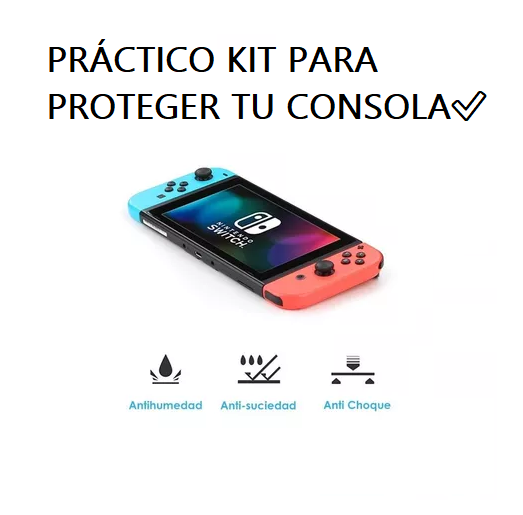 Kit Protector Nintendo Switch Oled Estuche Fundas 8 En 1