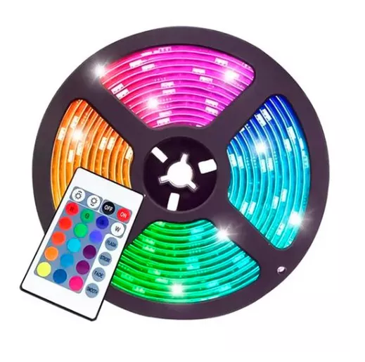 Cinta Luces Led Rgb 5metros Con Control 12v