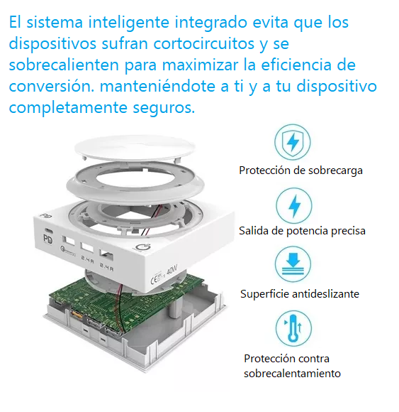 Cargador Inalámbrico 5 En 1 40w Moxom Kh-62