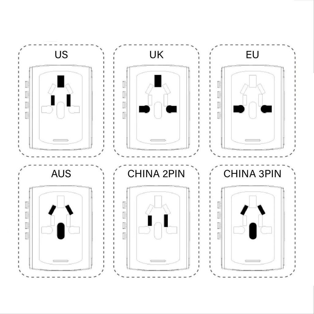 Adaptador Universal Usb para Viajes Moxom Mx-hc100